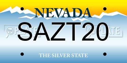SAZT20 Nevada License Plate