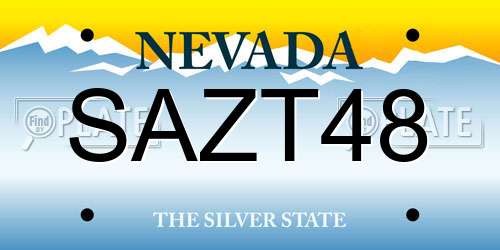 SAZT48 Nevada License Plate