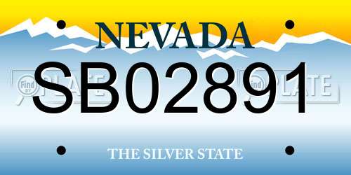 SB02891 Nevada License Plate