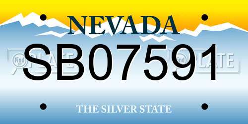 SB07591 Nevada License Plate