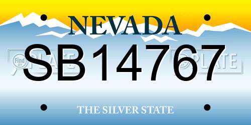 SB14767 Nevada License Plate