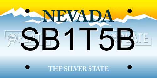 SB1T5B Nevada License Plate