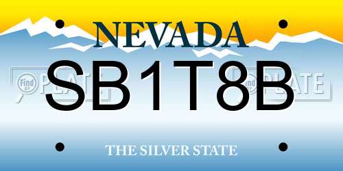 SB1T8B Nevada License Plate