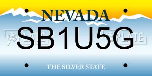 SB1U5G Nevada License Plate