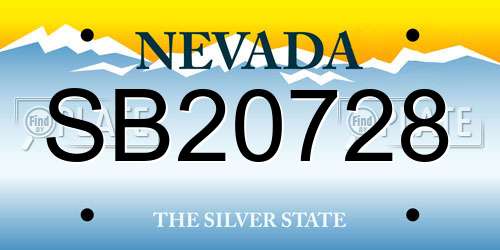 SB20728 Nevada License Plate