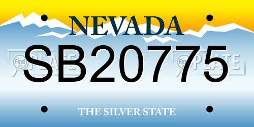 SB20775 Nevada License Plate