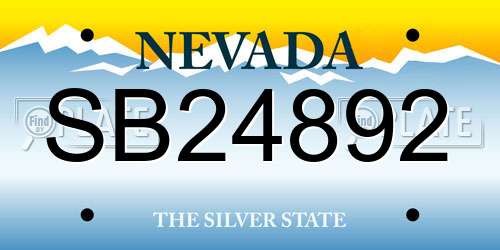SB24892 Nevada License Plate