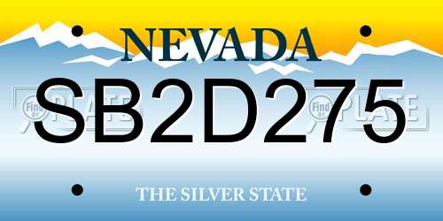 SB2D275 Nevada License Plate