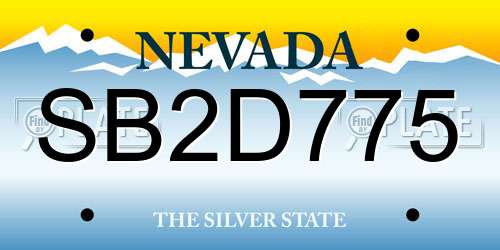 SB2D775 Nevada License Plate