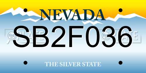 SB2F036 Nevada License Plate