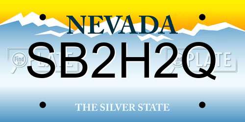 SB2H2Q Nevada License Plate