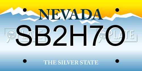 SB2H7O Nevada License Plate