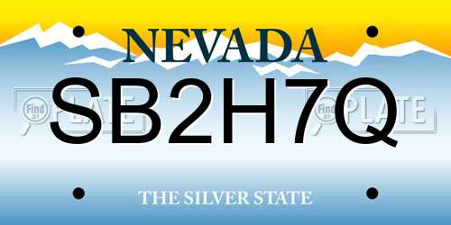 SB2H7Q Nevada License Plate