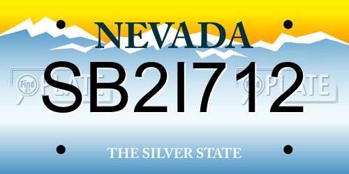 SB2I712 Nevada License Plate