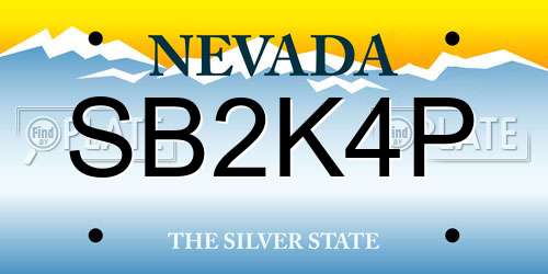 SB2K4P Nevada License Plate