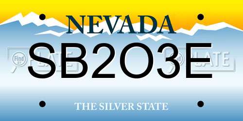 SB2O3E Nevada License Plate