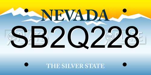 SB2Q228 Nevada License Plate