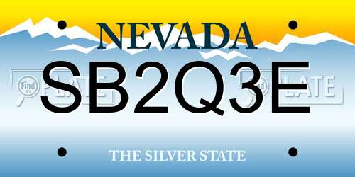 SB2Q3E Nevada License Plate