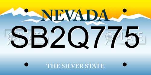 SB2Q775 Nevada License Plate