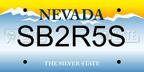 SB2R5S Nevada License Plate