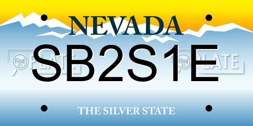SB2S1E Nevada License Plate