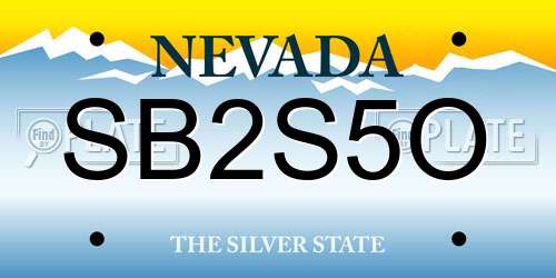 SB2S5O Nevada License Plate