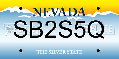 SB2S5Q Nevada License Plate