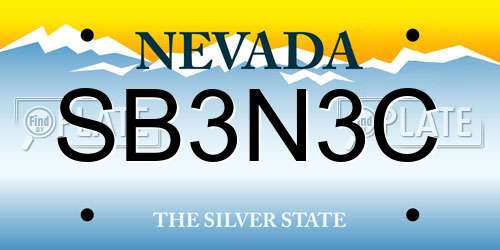 SB3N3C Nevada License Plate