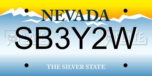 SB3Y2W Nevada License Plate