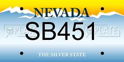 SB451 Nevada License Plate