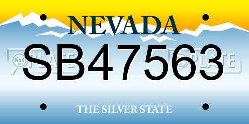 SB47563 Nevada License Plate