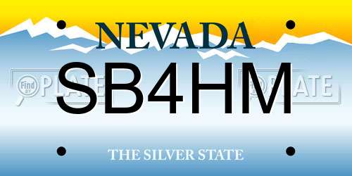 SB4HM Nevada License Plate