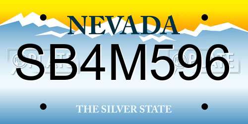 SB4M596 Nevada License Plate