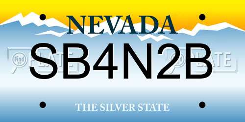 SB4N2B Nevada License Plate