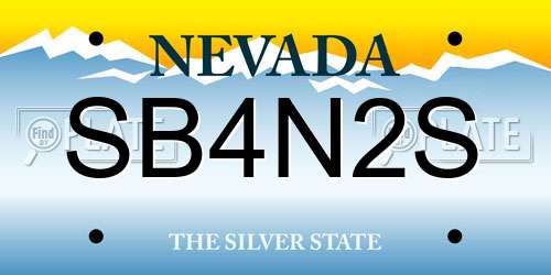 SB4N2S Nevada License Plate