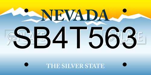 SB4T563 Nevada License Plate