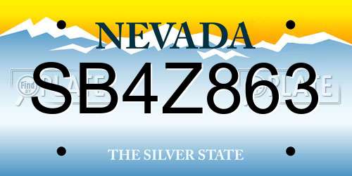 SB4Z863 Nevada License Plate