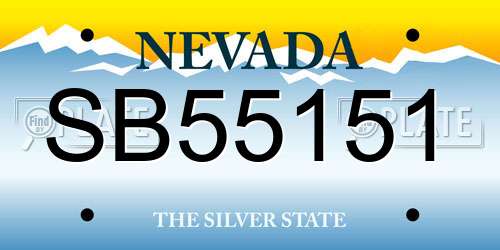 SB55151 Nevada License Plate