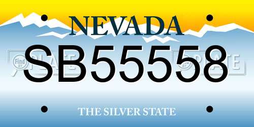 SB55558 Nevada License Plate