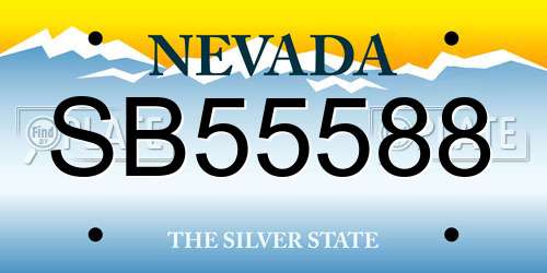 SB55588 Nevada License Plate