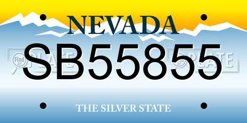 SB55855 Nevada License Plate