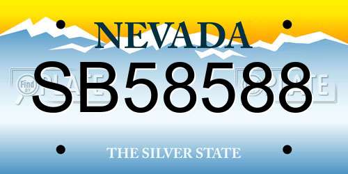 SB58588 Nevada License Plate