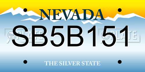 SB5B151 Nevada License Plate