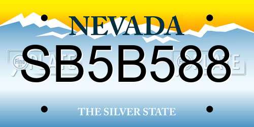 SB5B588 Nevada License Plate