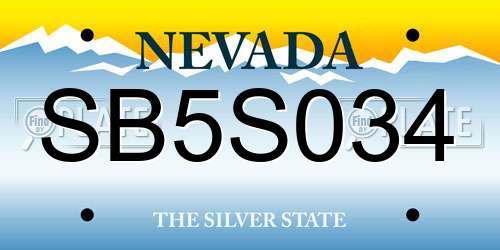 SB5S034 Nevada License Plate