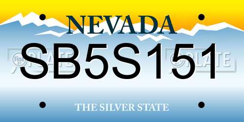 SB5S151 Nevada License Plate