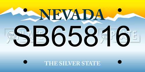 SB65816 Nevada License Plate