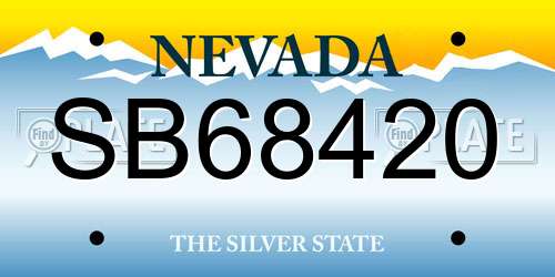 SB68420 Nevada License Plate
