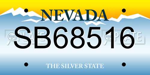 SB68516 Nevada License Plate