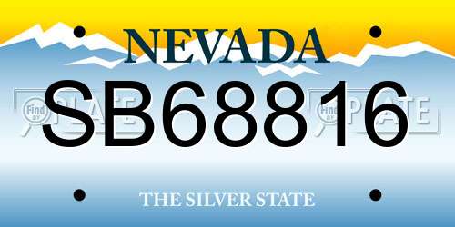 SB68816 Nevada License Plate